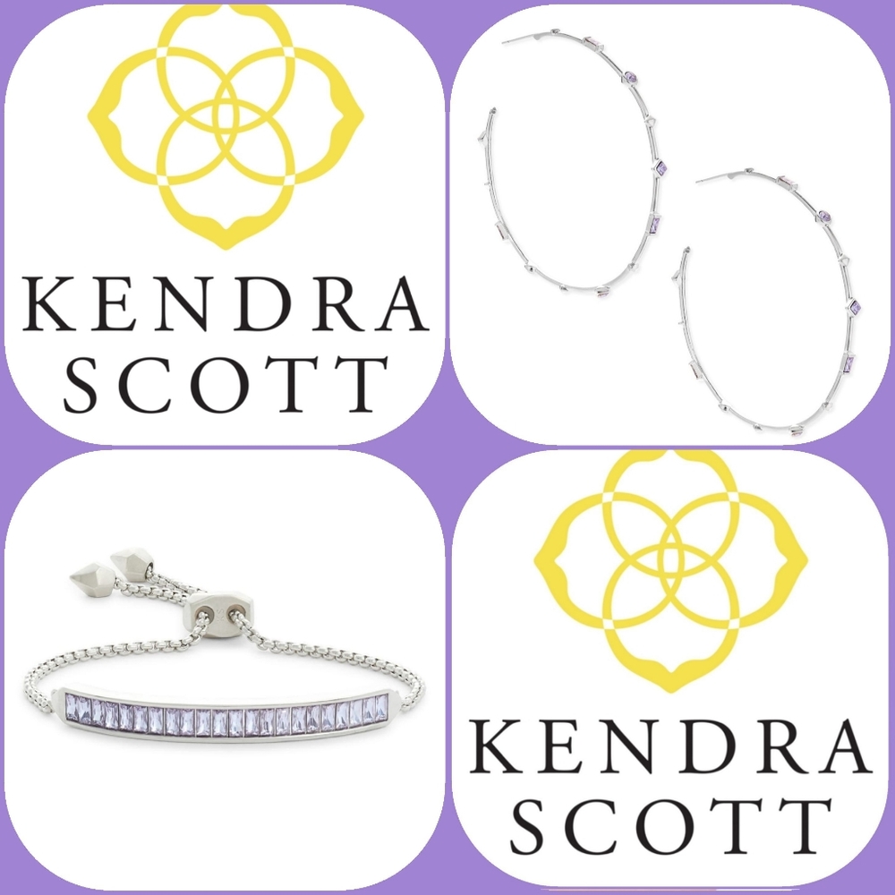 Kendra Scott Amethyst Silver 2 pc set